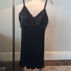 Black silk party dress